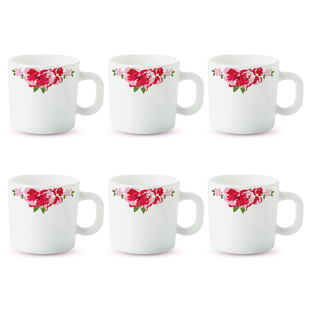 Larah By Borosil Rose Red Mug Set