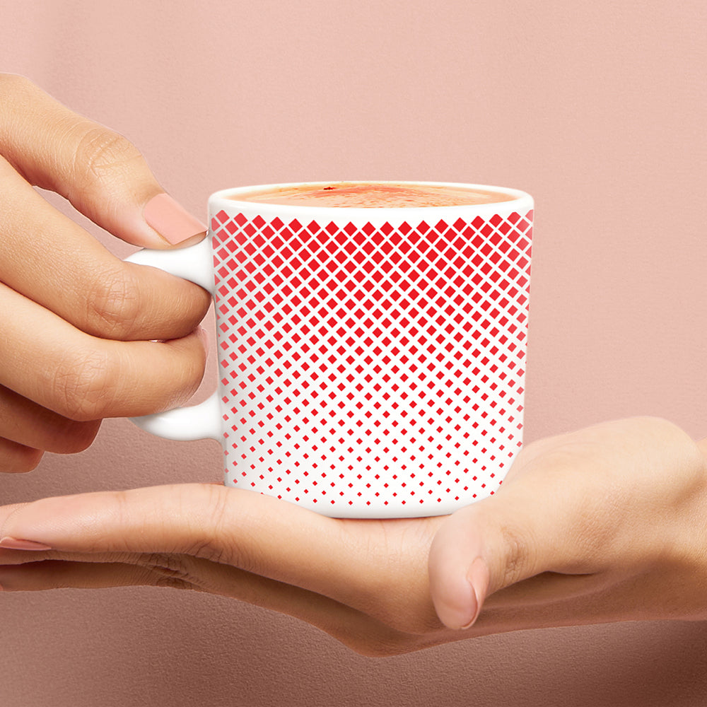 Larah by Borosil Ruby Pixel Mug Set 180 ml x 6