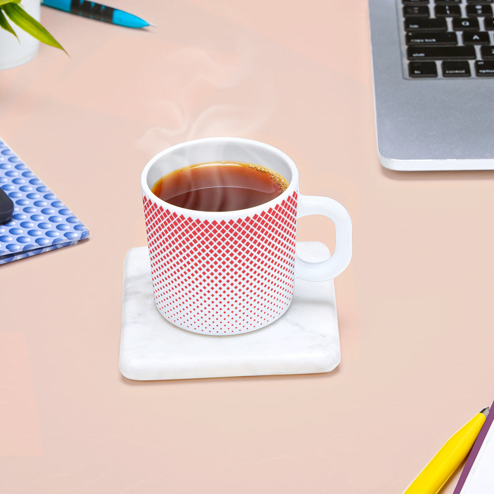 Larah by Borosil Ruby Pixel Mug Set 180 ml x 6