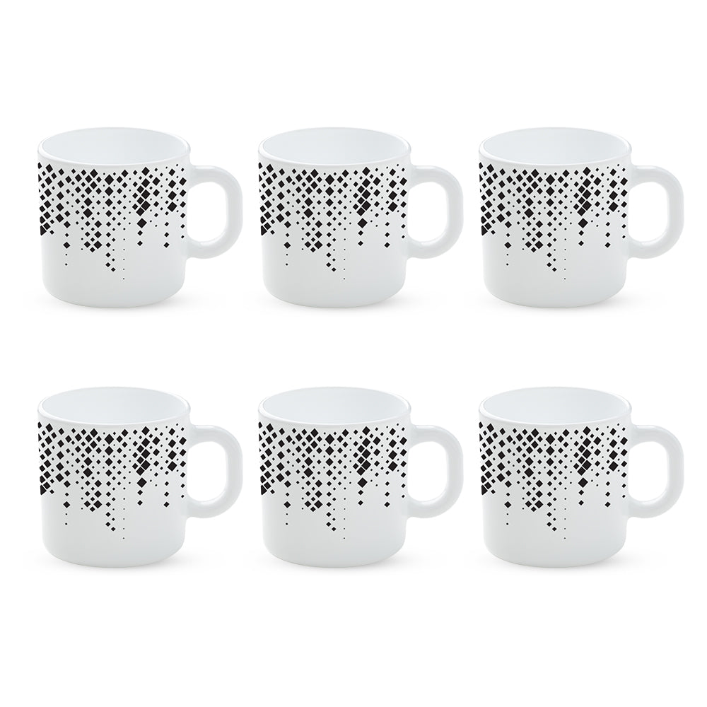 Larah by Borosil Slate Mug Set 180 ml x 6
