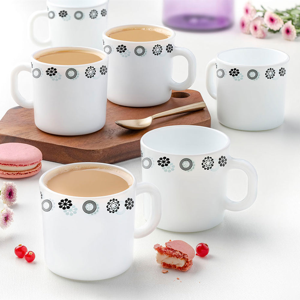 Larah by Borosil Universe Mug Set, 180ml x 6