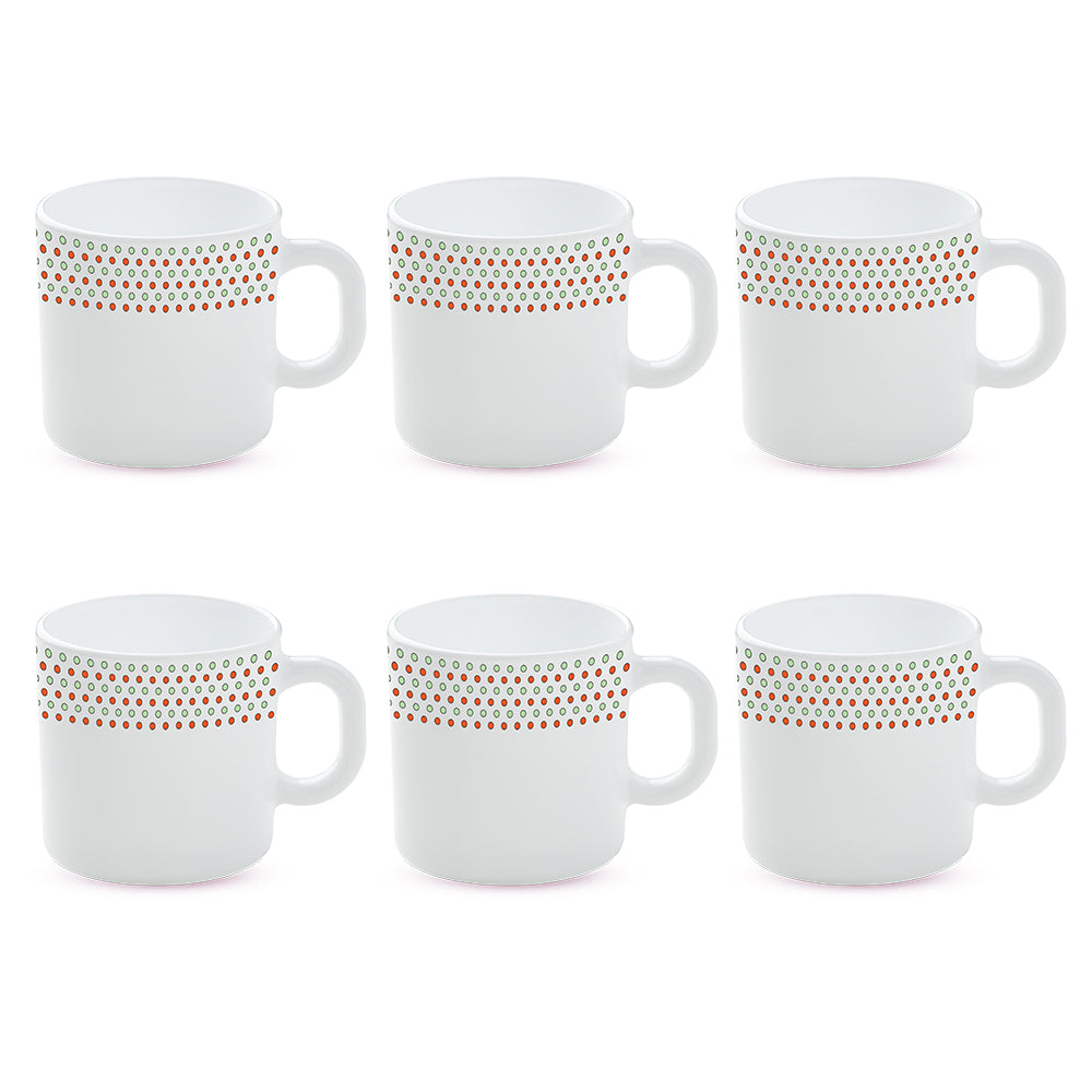 Larah by Borosil Waltz Mug Set 180 ml x 6 (Option 1)