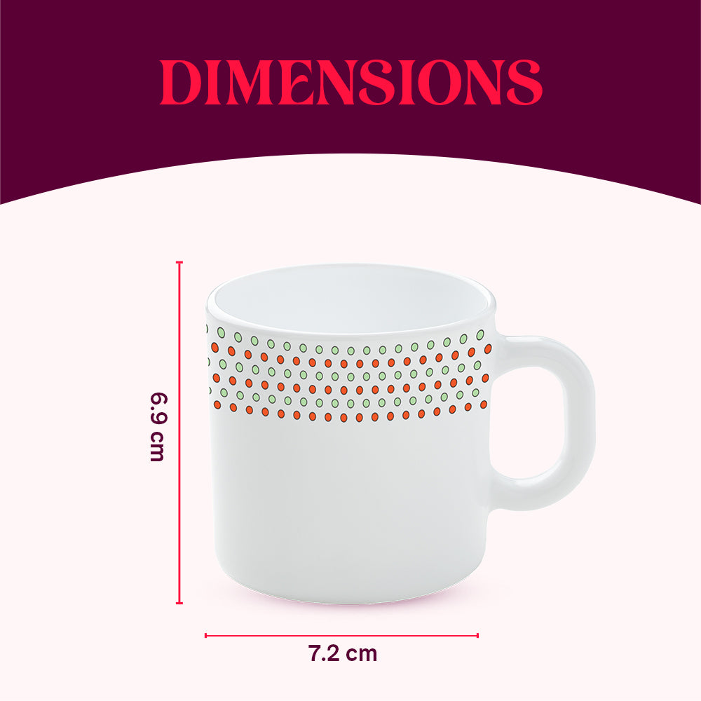 Larah by Borosil Waltz Mug Set 180 ml x 6 (Option 1)
