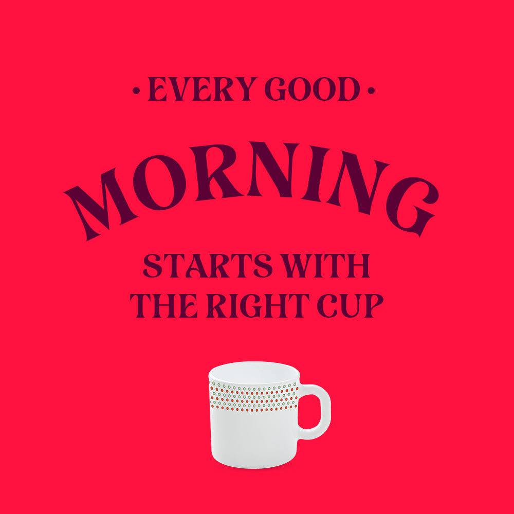 Larah by Borosil Waltz Mug Set 180 ml x 6 (Option 1)