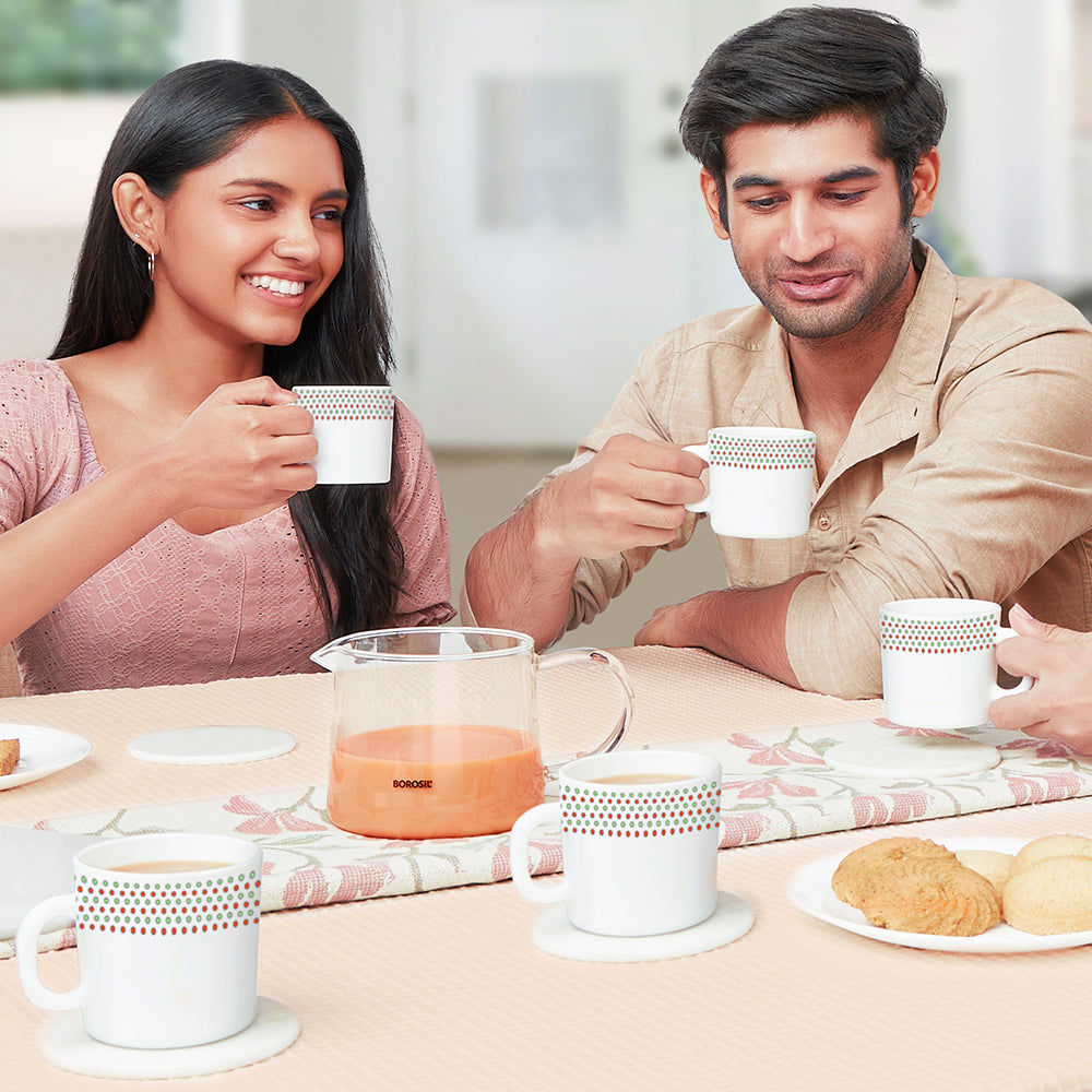 Larah by Borosil Waltz Mug Set 180 ml x 6 (Option 1)