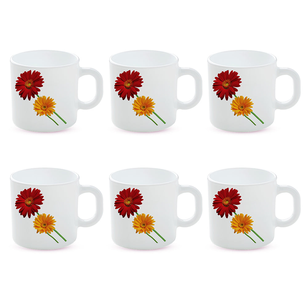 Larah by Borosil Zinnia Mug Set 180 ml x 6