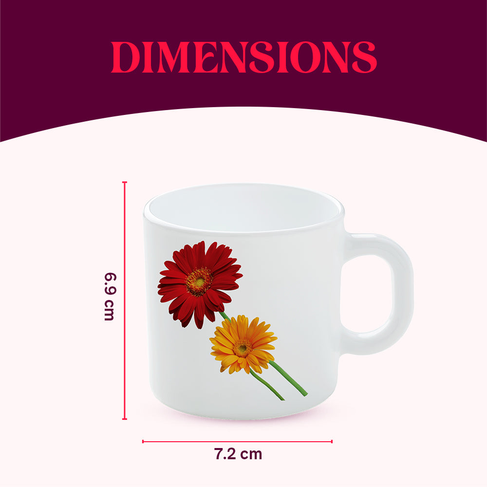 Larah by Borosil Zinnia Mug Set 180 ml x 6