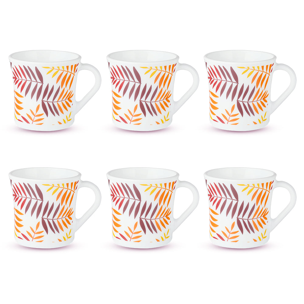 Larah by Borosil Crysta Costa Mug Set 210 ml x 6