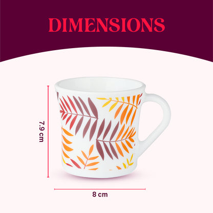 Larah by Borosil Crysta Costa Mug Set 210 ml x 6