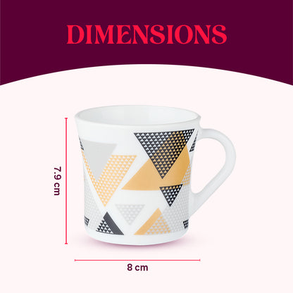 Larah by Borosil Crysta Nivaah Mug Set 210 ml x 6