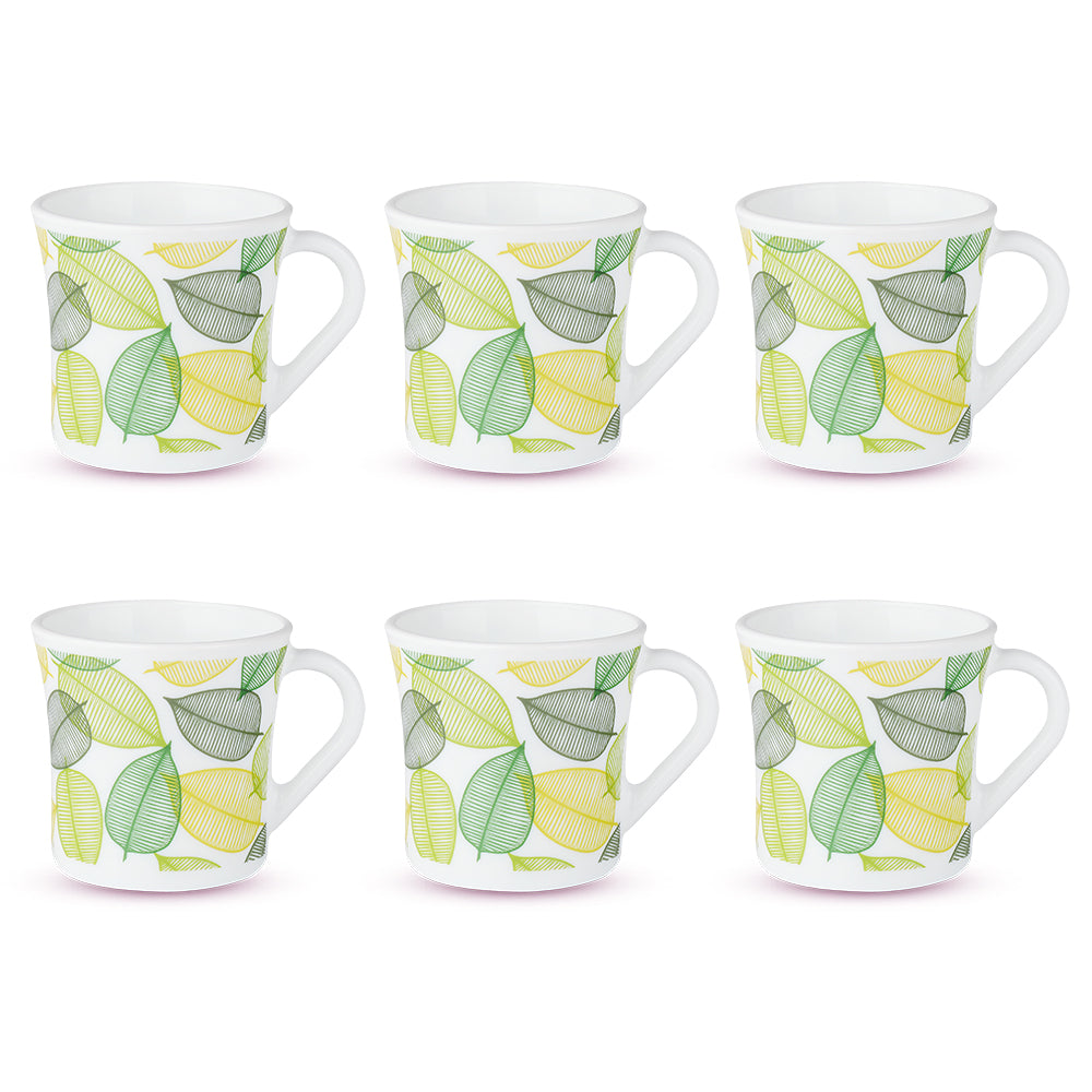 Larah by Borosil Crysta Noma Mug Set, 210ml x 6
