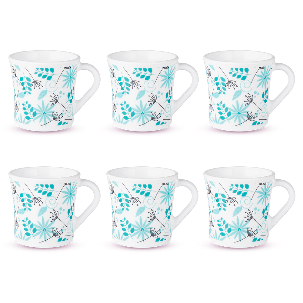 Larah by Borosil Crysta Stardust Mug Set, 210ml x 6