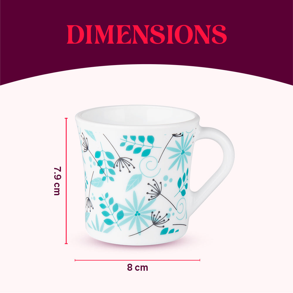 Larah by Borosil Crysta Stardust Mug Set 210 ml x 6