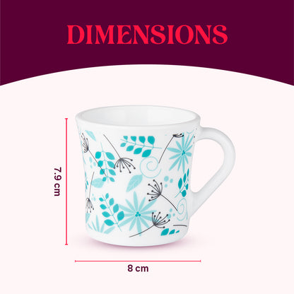 Larah by Borosil Crysta Stardust Mug Set 210 ml x 6