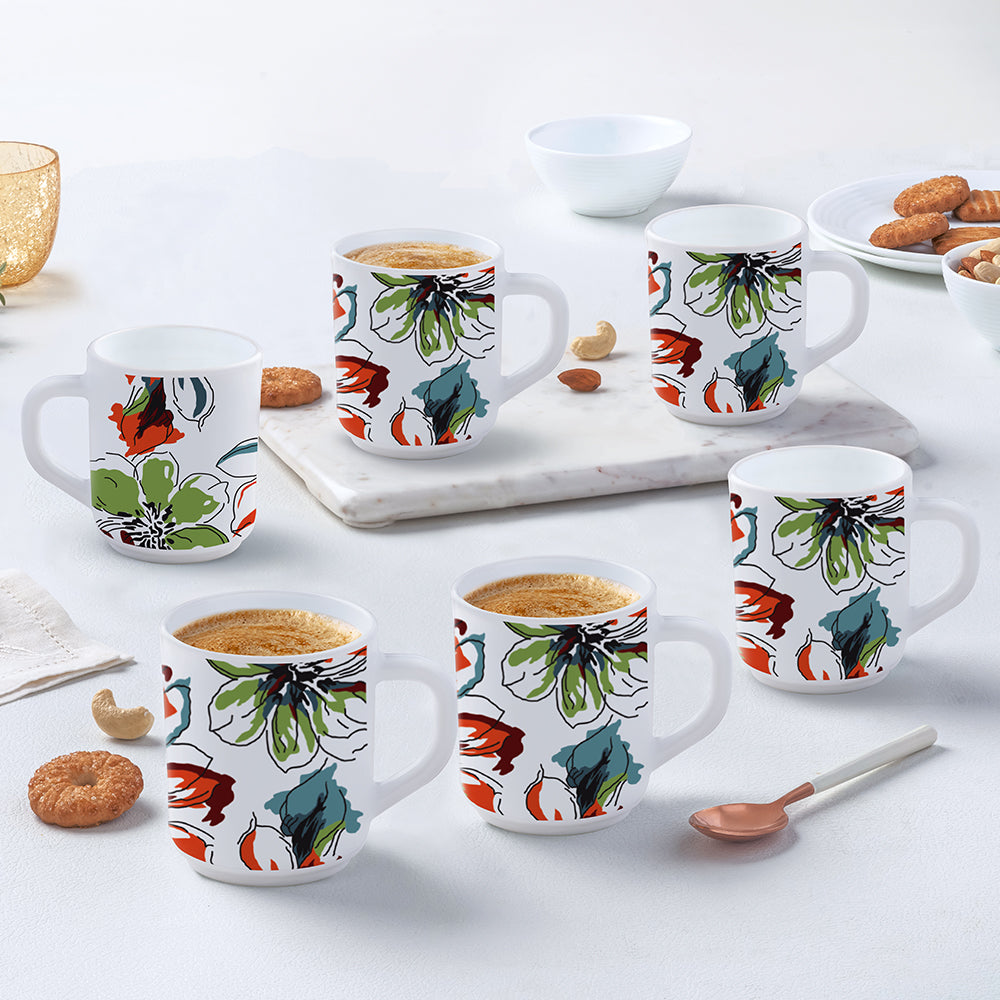 Larah by Borosil Bali Mug Set, 240ml x 6