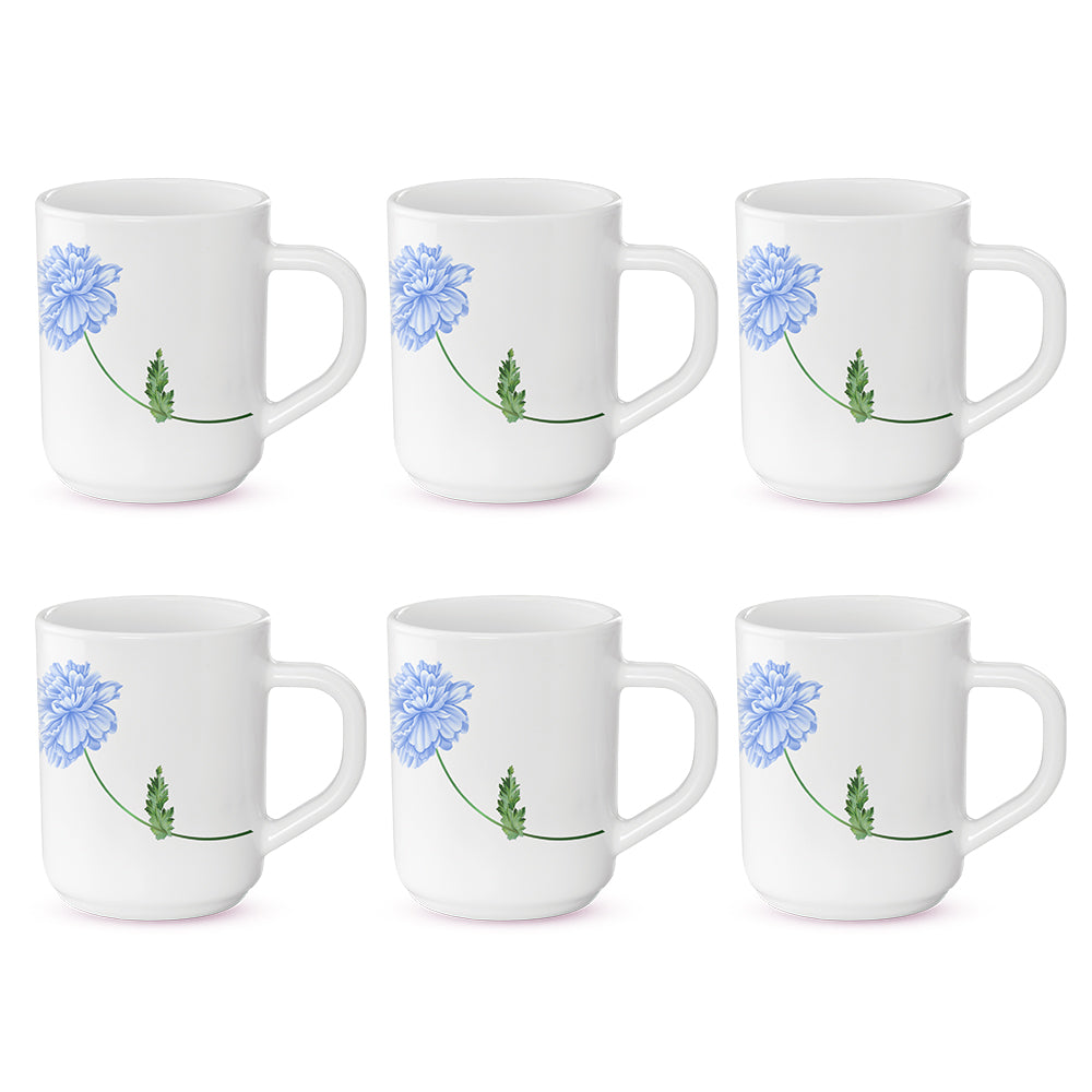 Larah by Borosil Blue Mist Mug Set 240 ml x 6