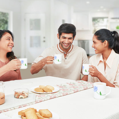 Larah by Borosil Blue Mist Mug Set 240 ml x 6