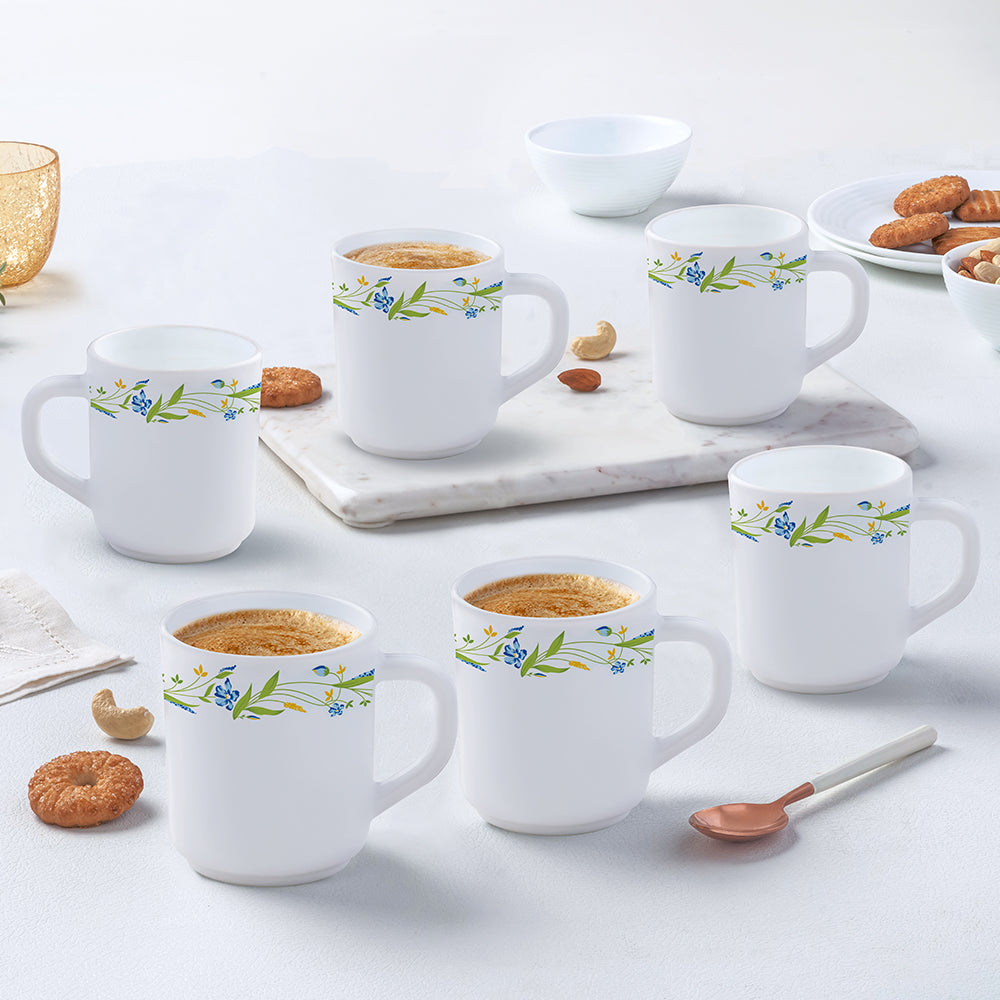 Larah by Borosil Cripper Mug Set 240 ml x 6