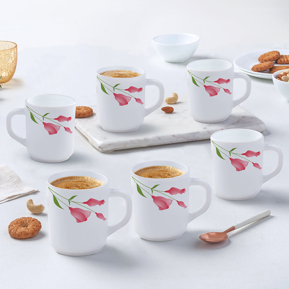 Larah by Borosil Diana Mug Set, 240ml x 6