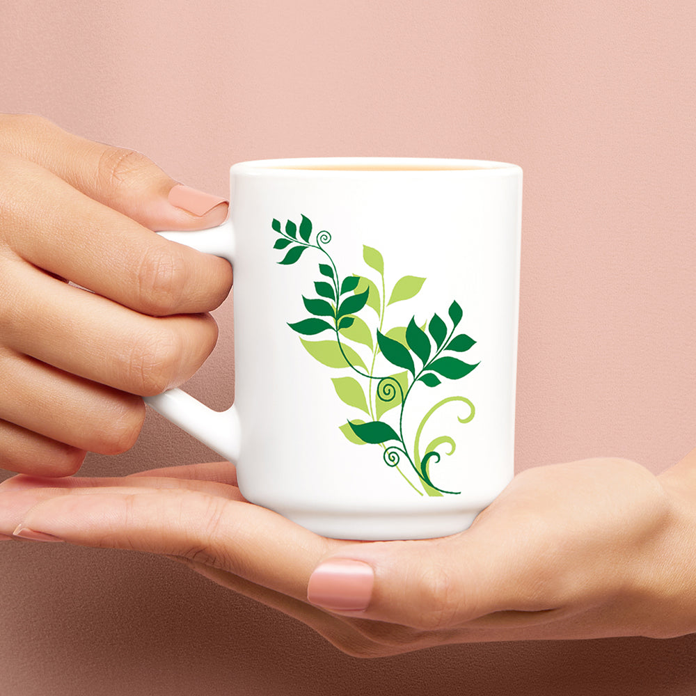 Larah by Borosil Fern Mug Set 240 ml x 6