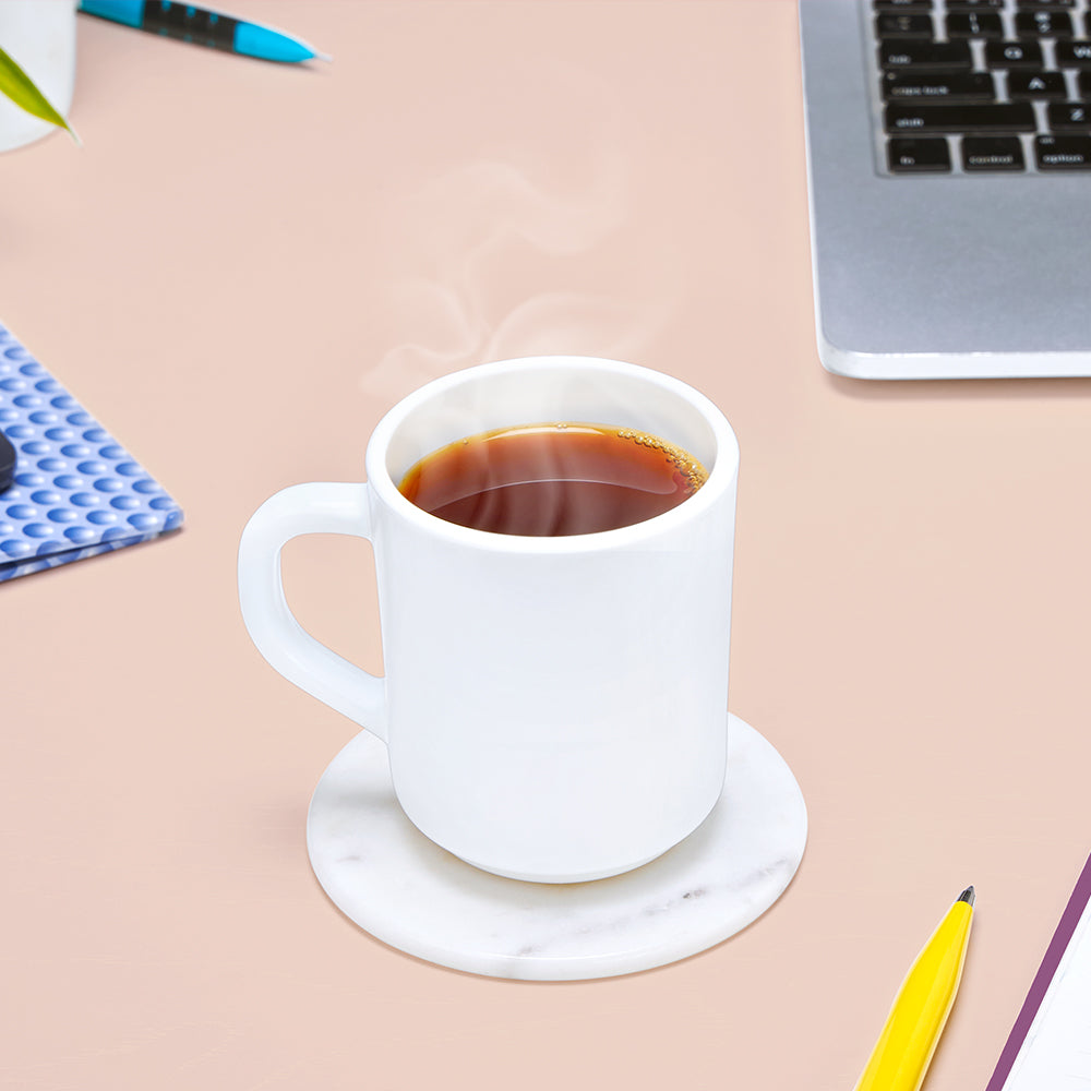 Larah By Borosil White Mug Set 240 ml x 6