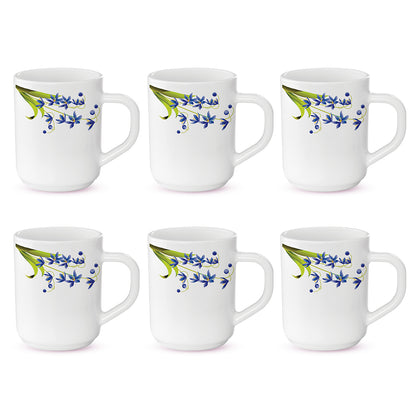 Larah by Borosil Lavender Mug Set 240 ml x 6
