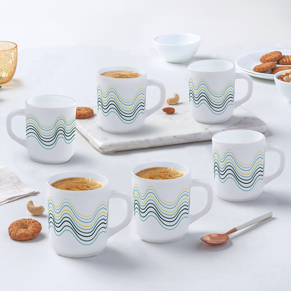 Larah by Borosil Mia Mug Set 240 ml x 6