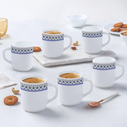 Larah by Borosil Ocean Mug Set 240 ml x 6