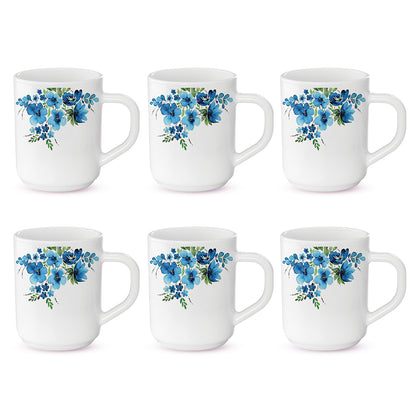 Larah by Borosil Pansy Mug Set 240 ml x 6