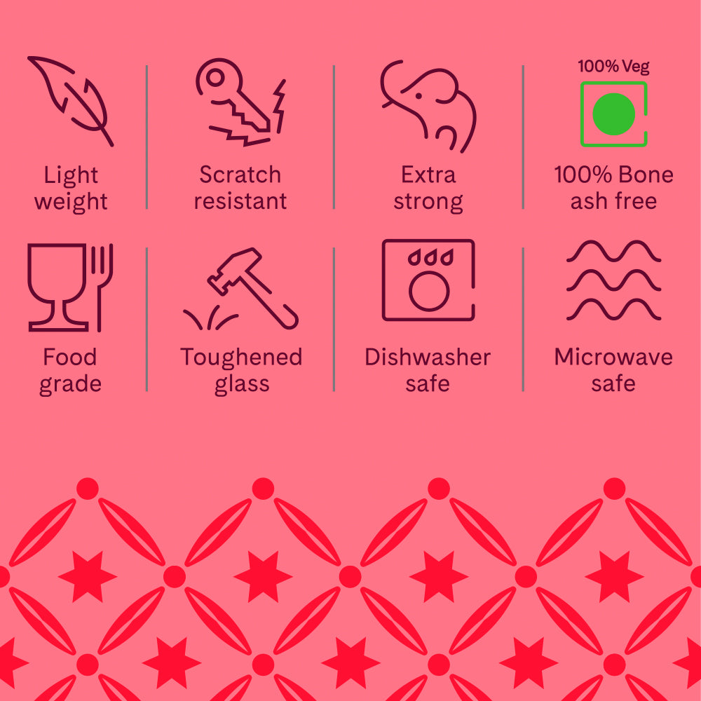 Larah by Borosil Red Lily Mug Set 240 ml x 6