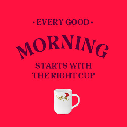 Larah by Borosil Red Lily Mug Set 240 ml x 6