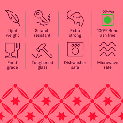 Larah by Borosil Ruby Mug Set 240 ml x 6