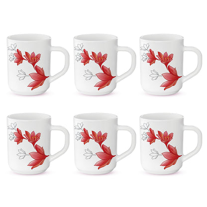 Larah by Borosil Ruby Mug Set 240 ml x 6