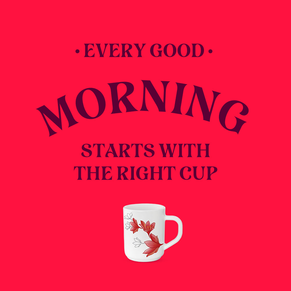 Larah by Borosil Ruby Mug Set 240 ml x 6