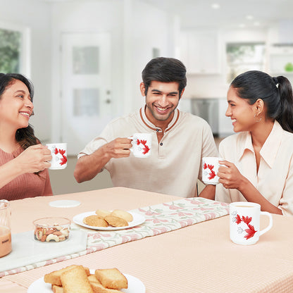 Larah by Borosil Ruby Mug Set 240 ml x 6