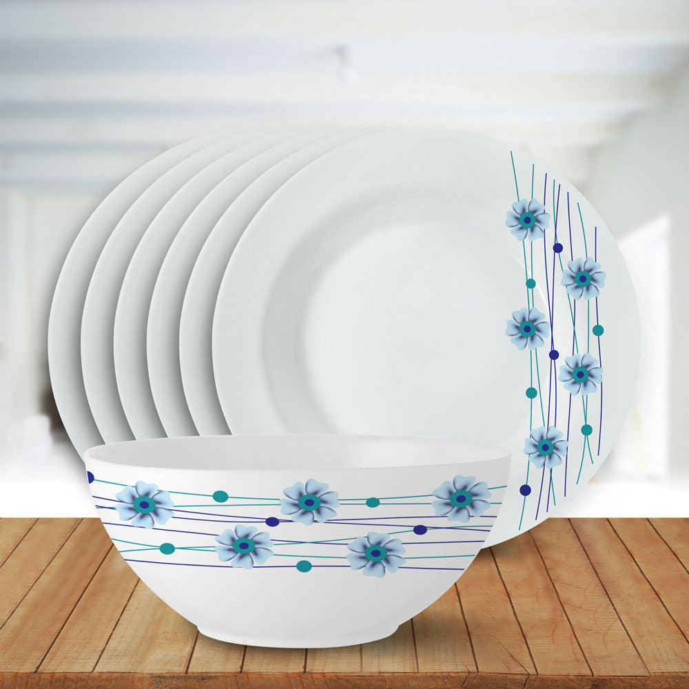 Larah by Borosil Bluebell Snack Set 7 pc Set