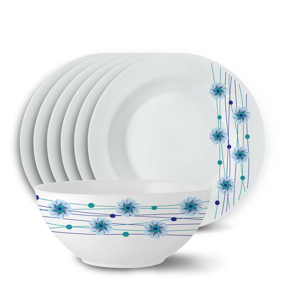Larah by Borosil Bluebell Snack Set 7 pc Set