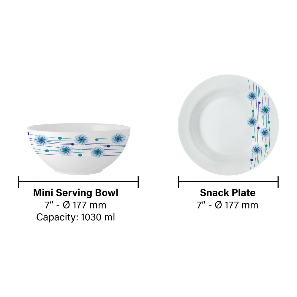 Larah by Borosil Bluebell Snack Set 7 pc Set