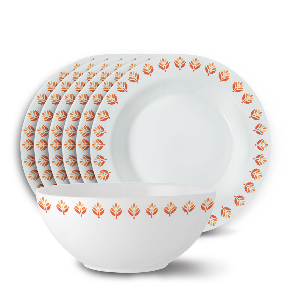 Larah by Borosil Gardenia Snack Set 7 pc Set