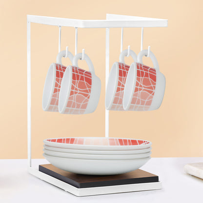 Larah by Borosil Flamingo Cup n Saucers Set 140 ml x 8