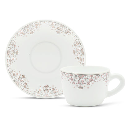Larah by Borosil Lark Cup n Saucers Set 140 ml x 8