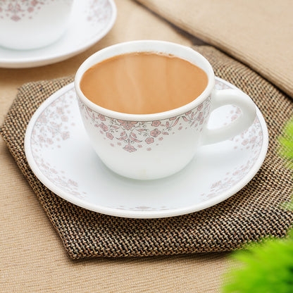 Larah by Borosil Lark Cup n Saucers Set 140 ml x 8