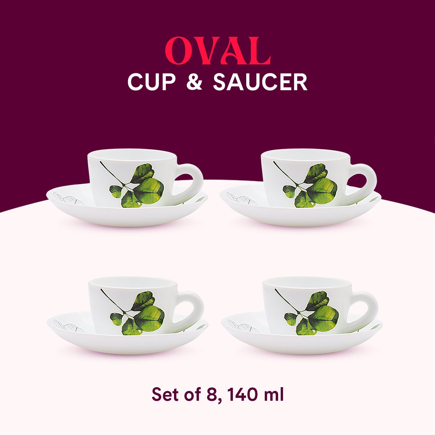 Larah Oval Cup and Saucer Set