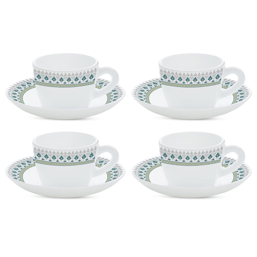 Larah By Borosil Persia Cup n Saucer Set 140 ml x 8