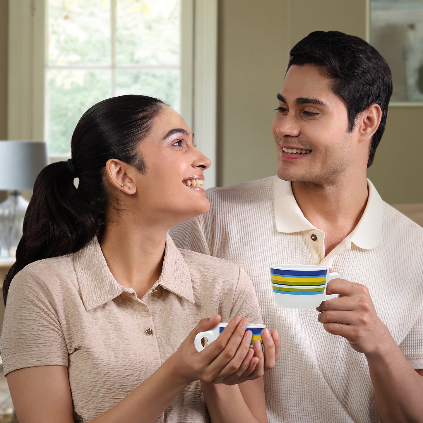 Larah by Borosil Vienna Cup n Saucers Set 140 ml x 8