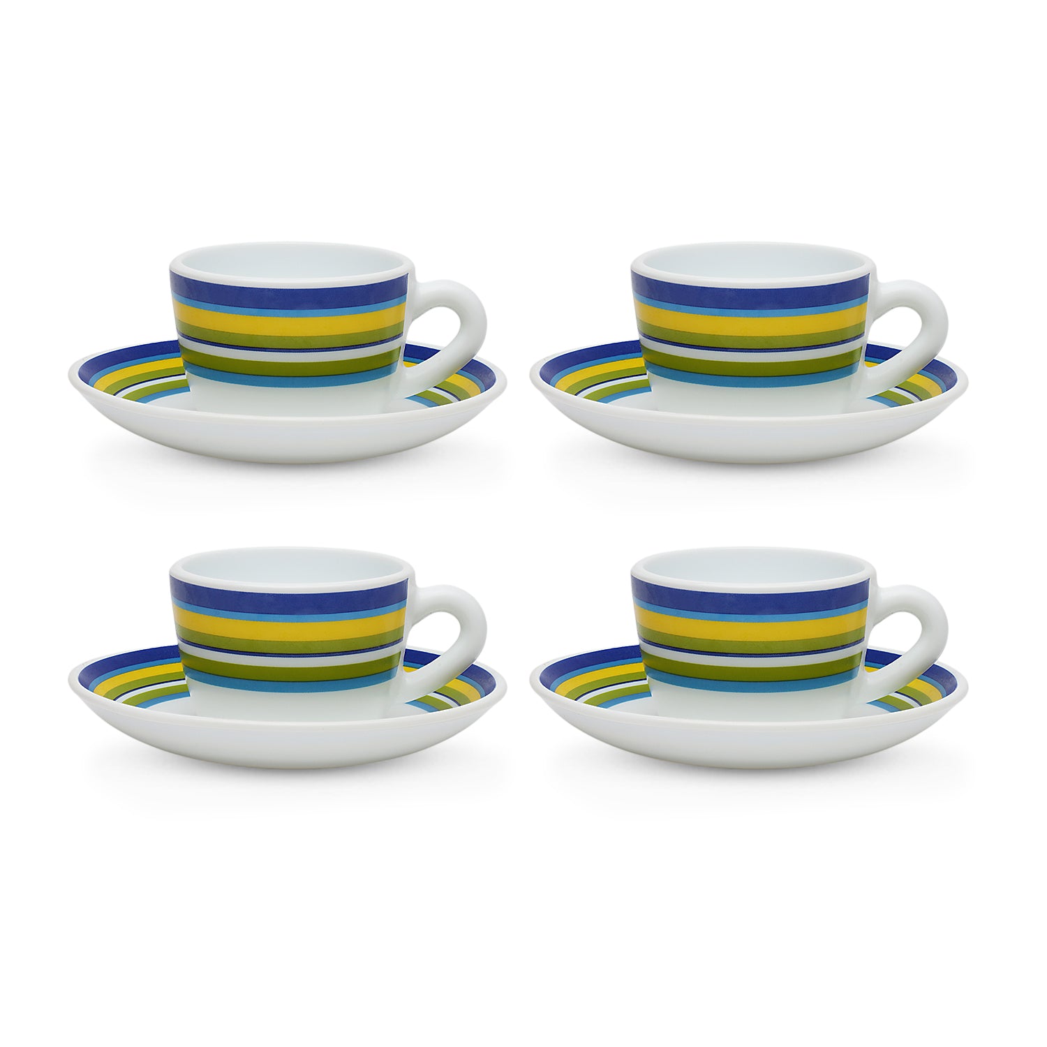 Larah by Borosil Vienna Cup n Saucers Set 140 ml x 8