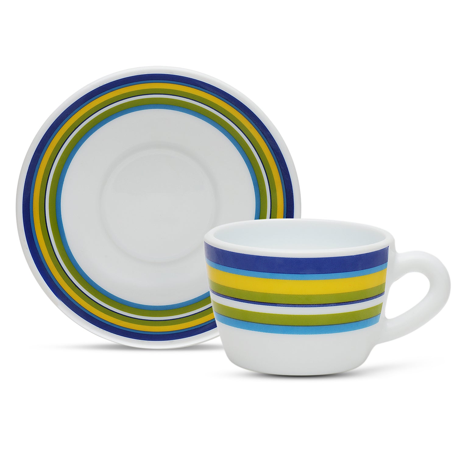 Larah by Borosil Vienna Cup n Saucers Set 140 ml x 8