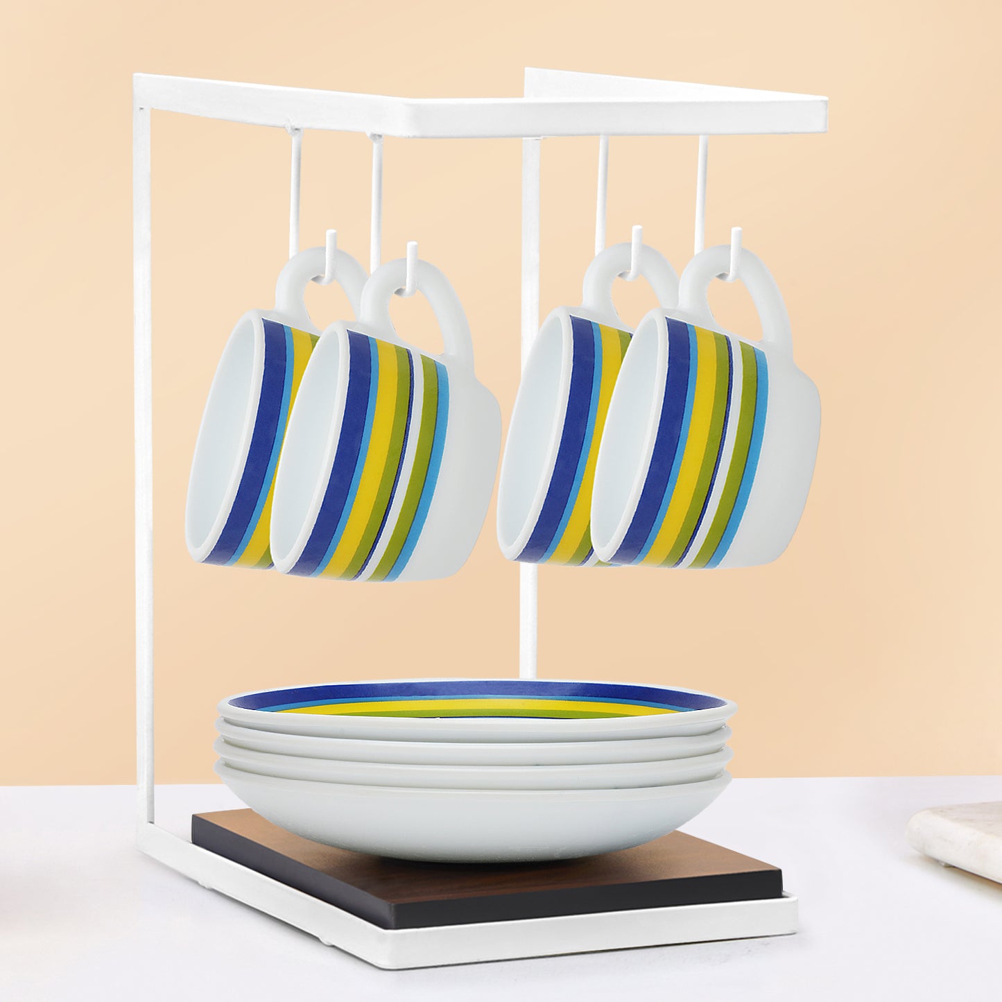 Larah by Borosil Vienna Cup n Saucers Set 140 ml x 8