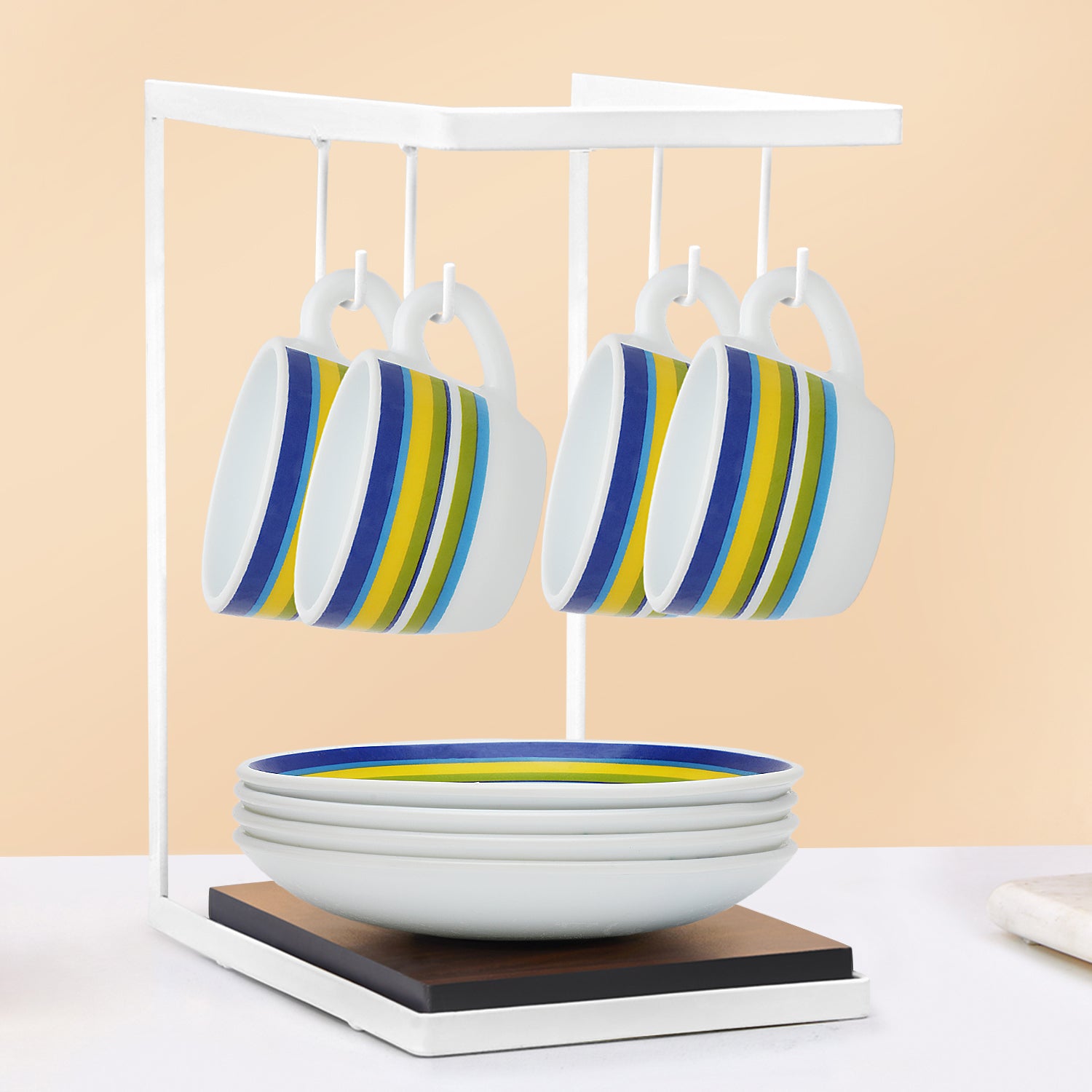Larah by Borosil Vienna Cup n Saucers Set 140 ml x 8