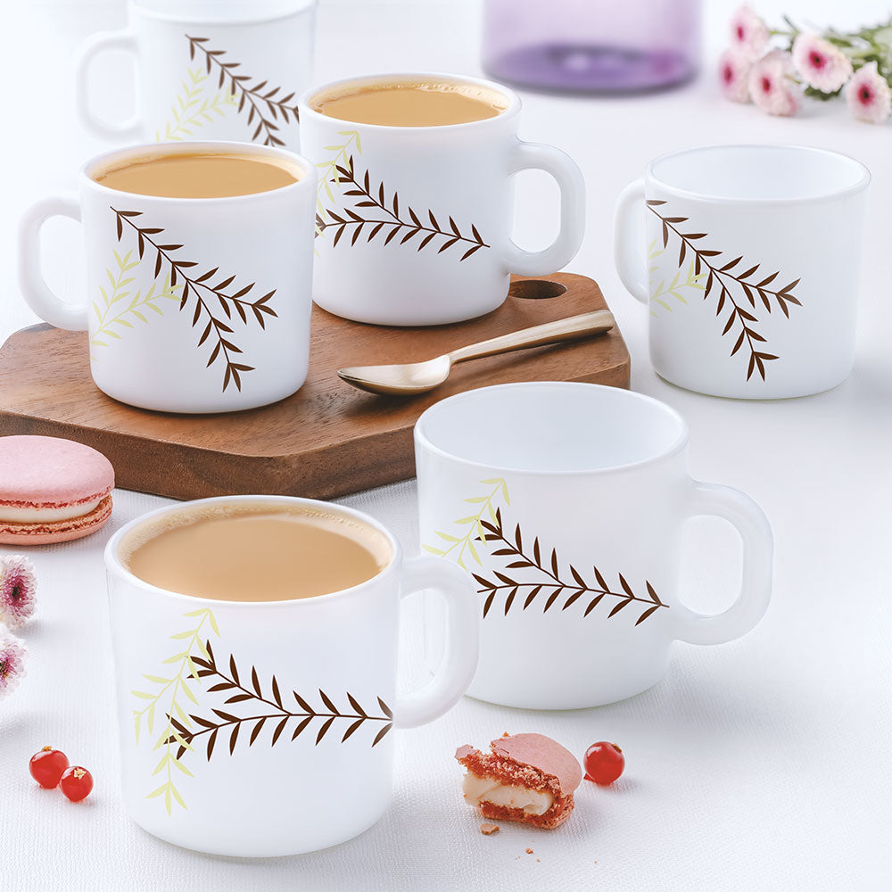Larah by Borosil Oak Snack Set w Mugs